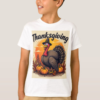 T-shirt du logo des enfants de Thanksgiving