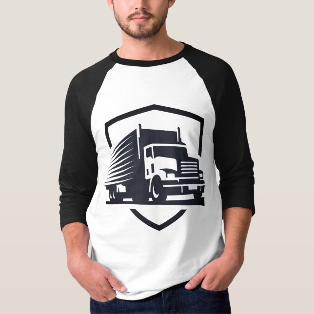 T-shirt du logo du conducteur de camion (Devant)