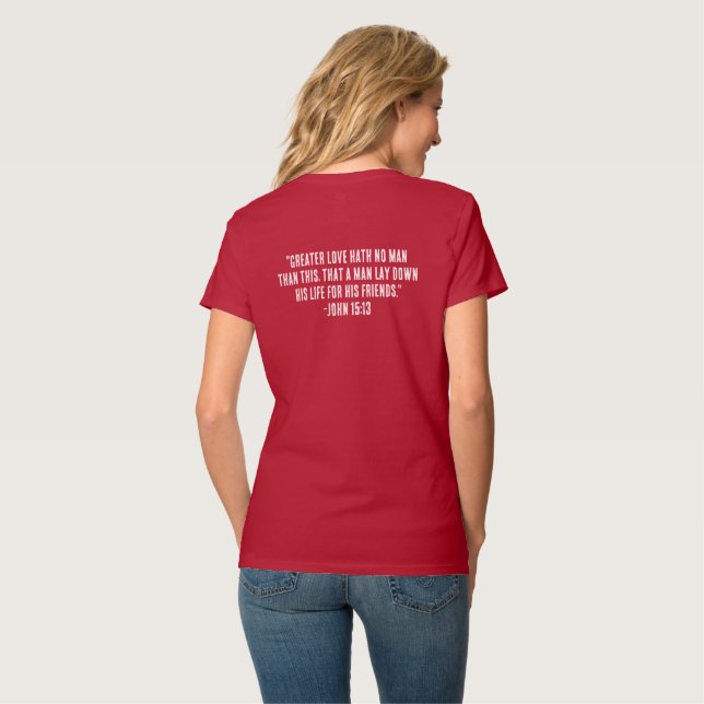 T-shirt du logo rouge féminin (Dos entier)