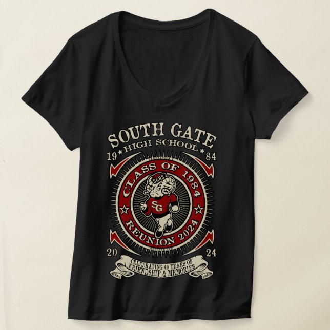 T-shirt du lycée de South Gate Ramsey avant et arr (Poser)