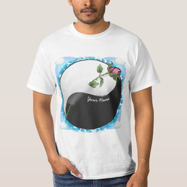 t-shirt du mariage Rose yin yang (Devant)