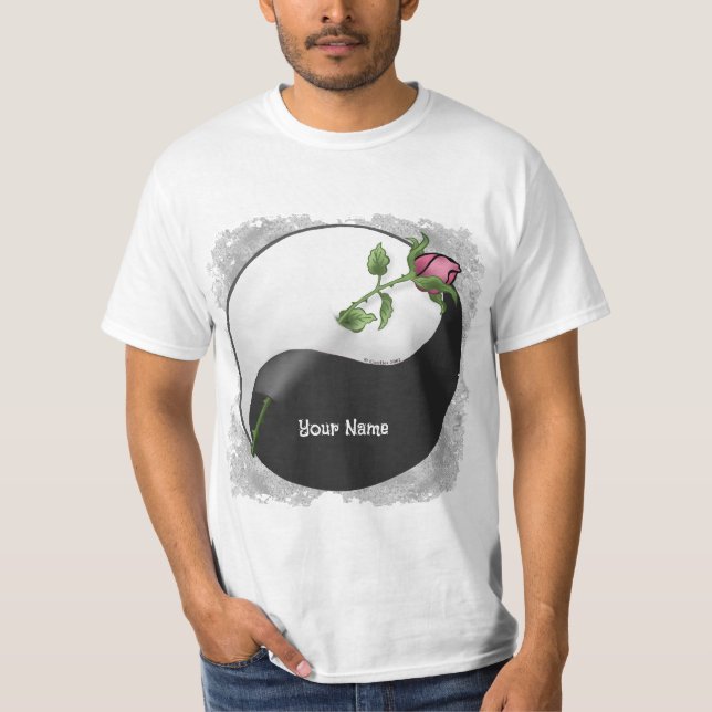 t-shirt du mariage Rose yin yang (Devant)