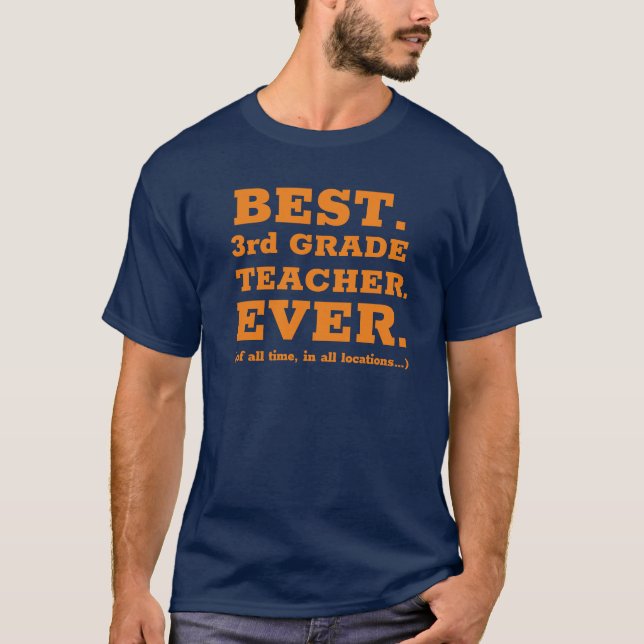 T-shirt du meilleur enseignant de 3e année (Devant)