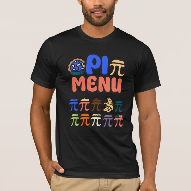 T-Shirt du Menu Pi – Tee-shirt drôle sur les maths (Devant)