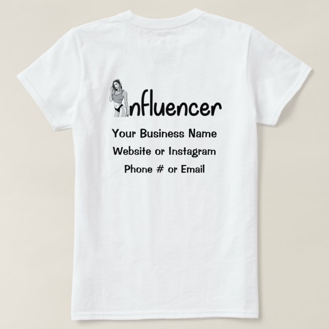 T-shirt du modèle d'influent (Design dos)