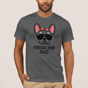 T-shirt du papa de chien Bouledogue Français bleu