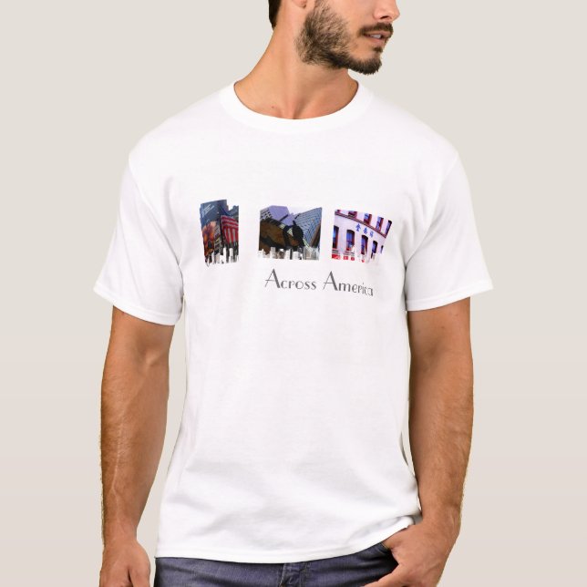 T-shirt du paysage urbain 1 "à travers Amérique" (Devant)