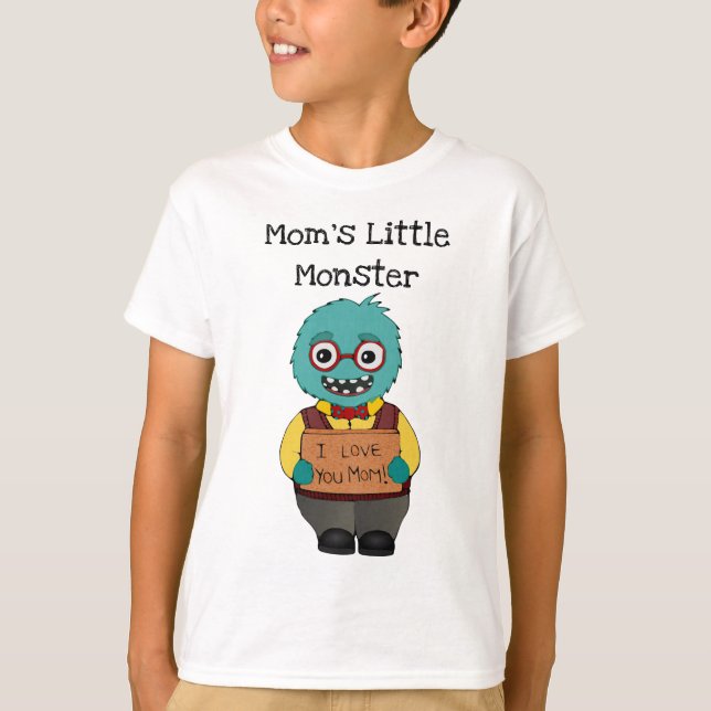 T-shirt du petit monstre de maman drôle (Devant)