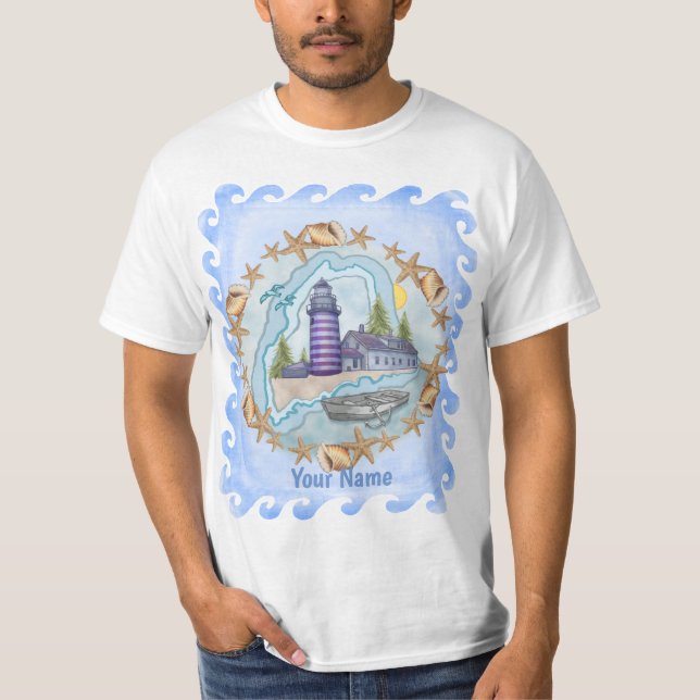 T-shirt du phare Maine Shells (Devant)