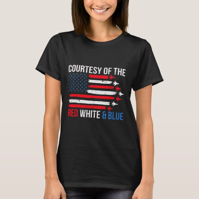 T-shirt Du Rouge Blanc Et Bleu 4 Juillet  (Devant)