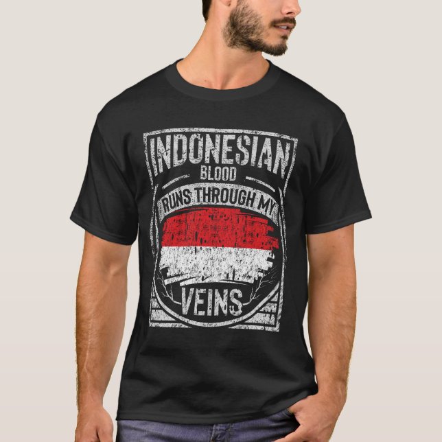 T-shirt Du Sang Indonésien Traverse Mes Veines (Devant)