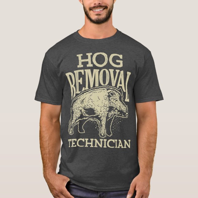 T-shirt du technicien d'enlèvement de porc Chasse  (Devant)