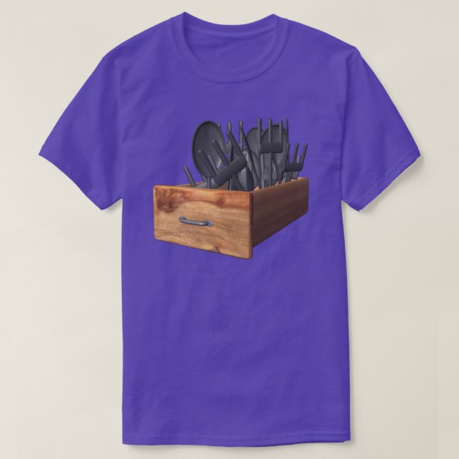 T-shirt du tiroir à couverts (Design devant)