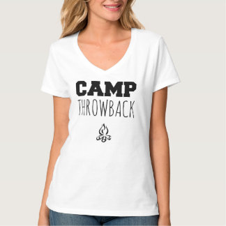 T-shirt du V-Cou des femmes de régression de camp