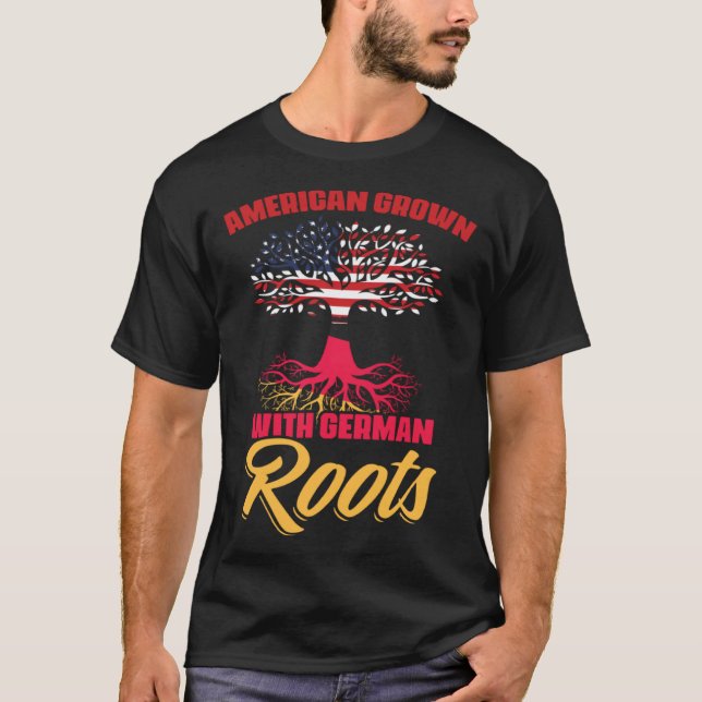 T-shirt Dual Citizenship America Germany Flag Roots German (Devant)