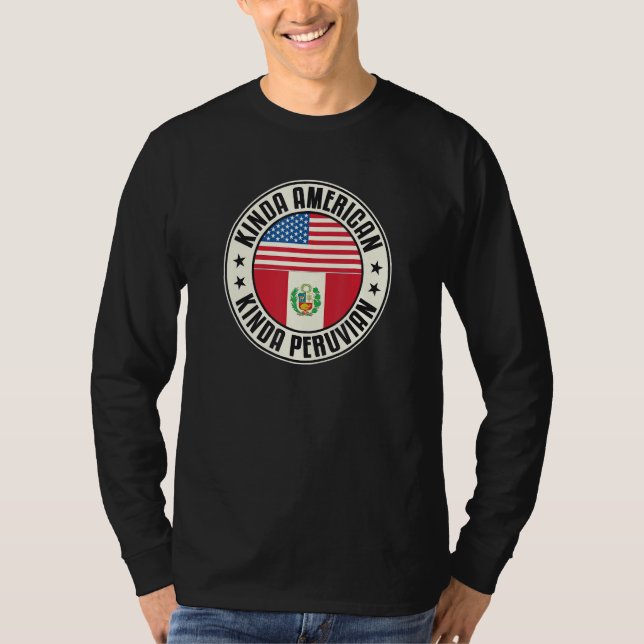 T-shirt Dual Citizenship American Peruvian Peru Usa Flag (Devant)