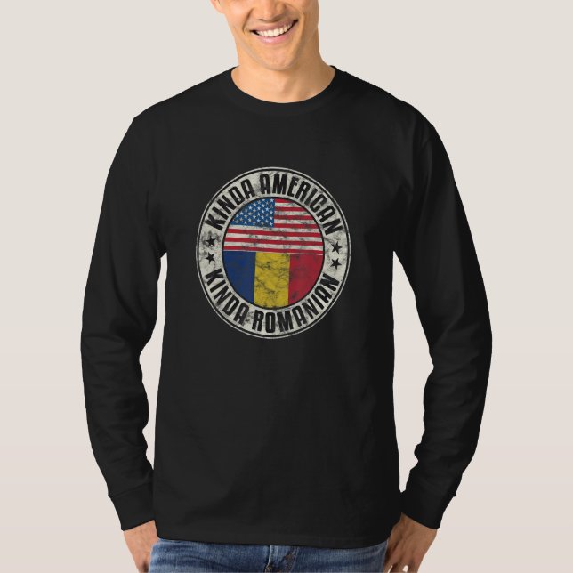 T-shirt Dual Citizenship American Romanian Romania Usa Fla (Devant)