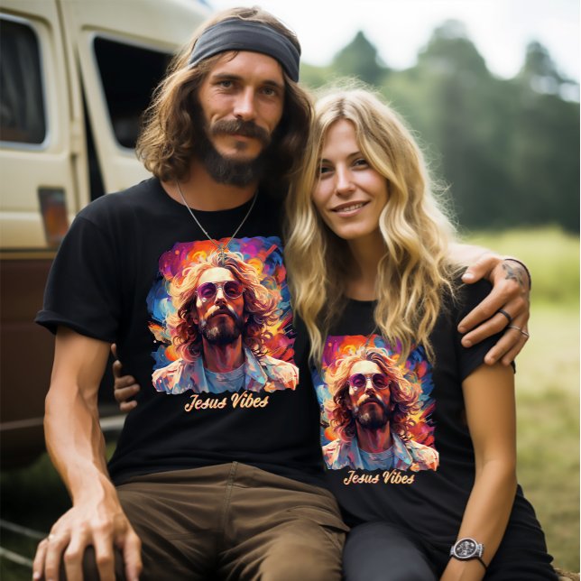 T-shirt Dualité divine : Jésus psychédélique hippie modern (Jesus Vibes Modern Hippie
Colorful Pschedelic Trip Tee)