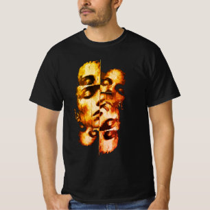 T-shirt Dualité en or – Portrait moderne abstrait