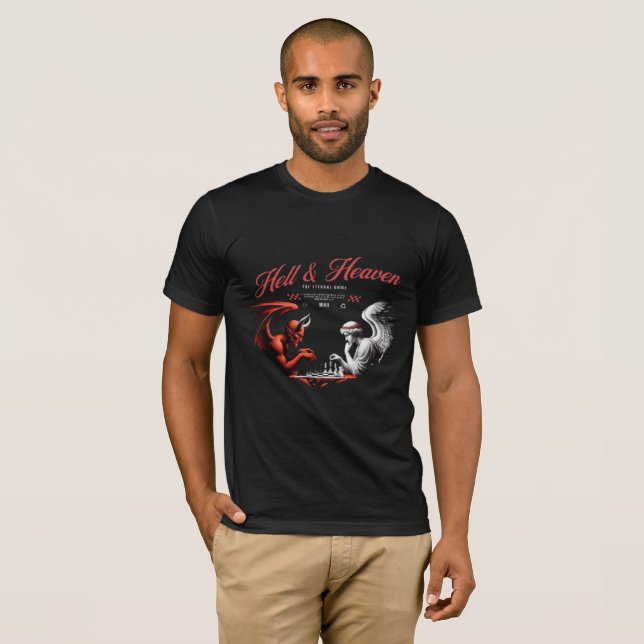 T-Shirt Dualité Enfer & Paradis pour Hommes - Crân (Devant entier)