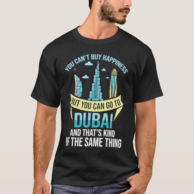 T-shirt Dubaï Émirats Arabes Unis Carte Skyline de la vill (Devant)
