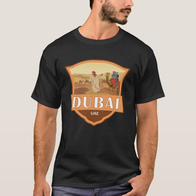T-shirt Dubai Émirats Arabes Unis Désert Safari Retro (Devant)