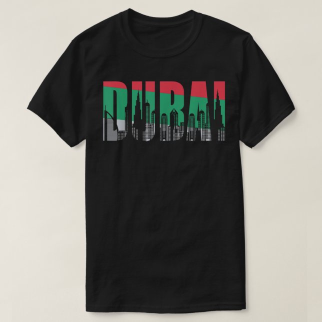 T-shirt Dubai Skyline Drapeau Souvenir Cadeau UAE Pride Te (Design devant)