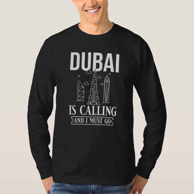 T-shirt Dubai United Arab Emirates Uae City Skyline Map Tr (Devant)