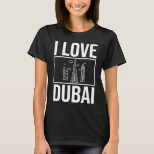 T-shirt Dubai United Arab Emirates Uae City Skyline Map Tr