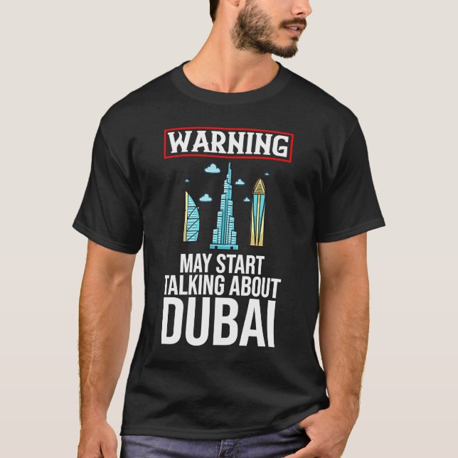 T-shirt Dubai United Arab Emirates Uae City Skyline Map Tr (Devant)