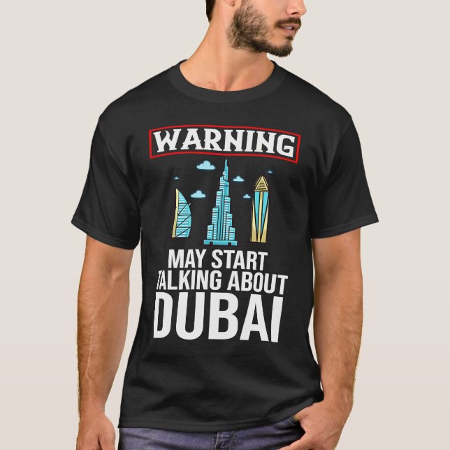 T-shirt Dubai United Arab Emirates Uae City Skyline Map Tr (Devant)