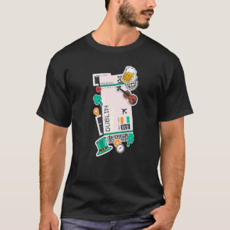 T-shirt Dublin Air Ticket Boarding Pass Plane Irlande Iris