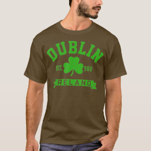 T-shirt Dublin Ireland Est 988 Clover Leaf Shamrock St.
