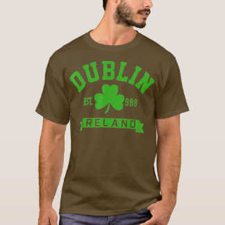 T-shirt Dublin Ireland Est 988 Clover Leaf Shamrock St.