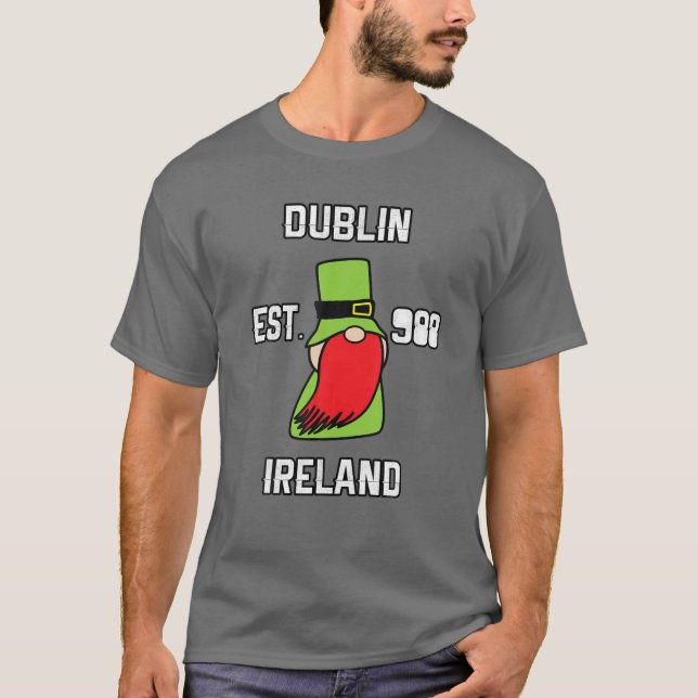 T-shirt Dublin Ireland Est 988 Shamrock St. Patricks Day (Devant)