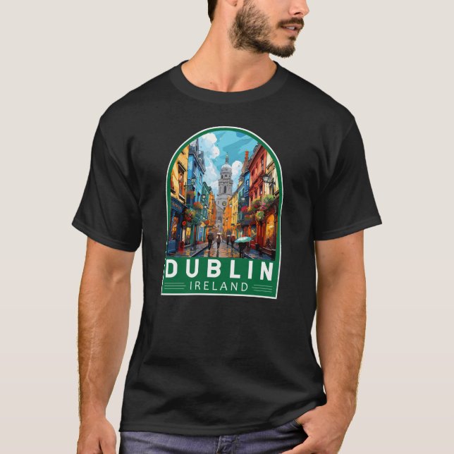 T-shirt Dublin Irlande Travel Art Vintage (Devant)