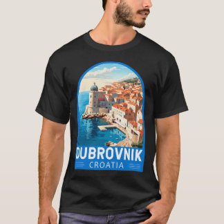 T-shirt Dubrovnik Croatie Emblème Rétro Voyage