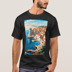 T-shirt Dubrovnik Croatie Travel Art Vintage