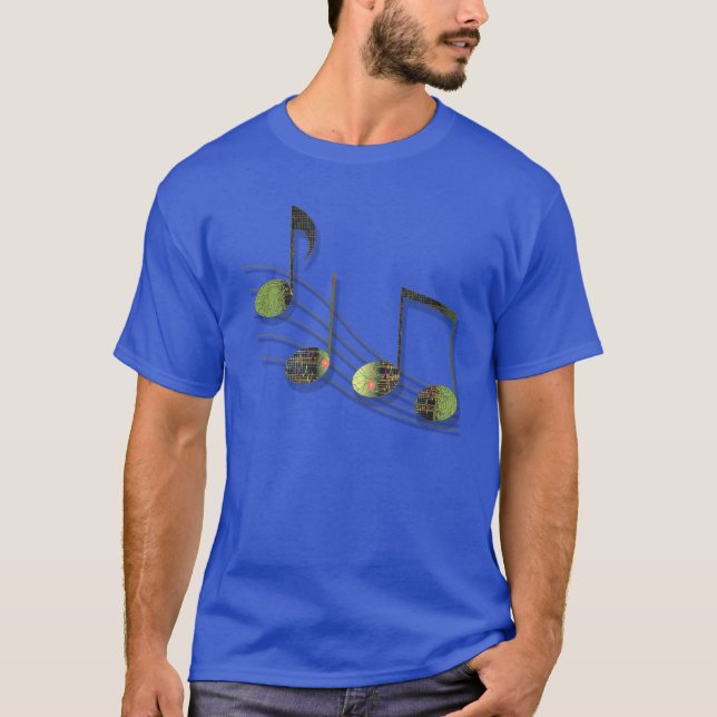 T-shirt Dubstep Notes Chemise noire pour hommes (Devant)