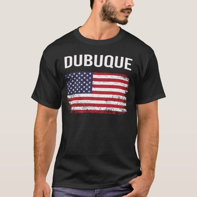 T-shirt Dubuque du drapeau américain (Devant)