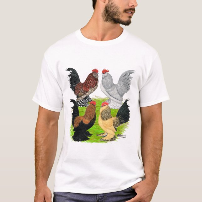 T-shirt D'Uccles quatre coqs (Devant)