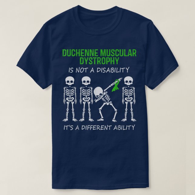 T-shirt Duchenne Dystrophie musculaire Dabbing Skeleton Ri (Design devant)
