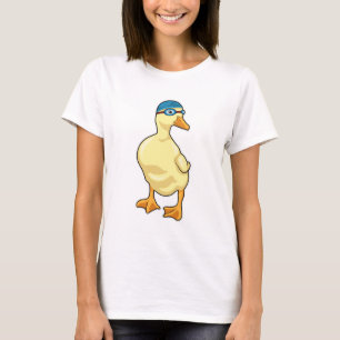 T-shirt Duck at Swimming with Swimming goggles