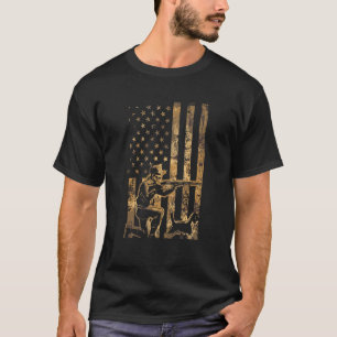 T-shirt Duck Chasse Amateurs de Camo américain Drapeau Usa