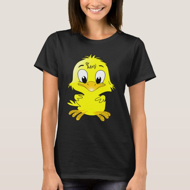 T-SHIRT DUCK CHICK EASTER ANIMAL BÉBÉ CUT FLUFY JAUNE (Devant)