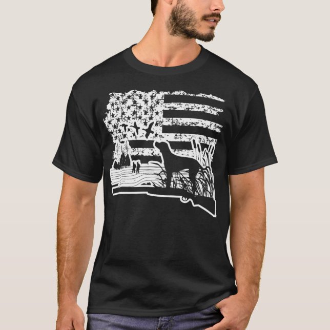 T-shirt Duck Hunter Drapeau bulldog  (Devant)
