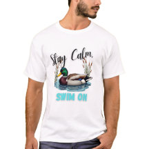 Duck Quirky Swimming Graphic Tee - Amusant et joua