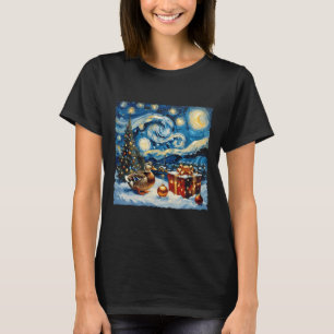 T-shirt Duck Van Gogh Style Stress Nuit Noël hiver