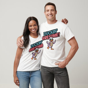 T-shirt Duckin' Awesome - Pixel Duck Fun Art