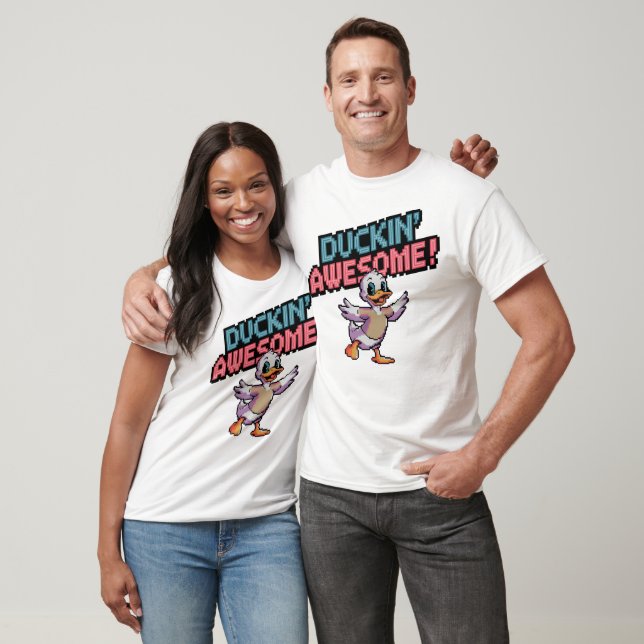 T-shirt Duckin' Awesome - Pixel Duck Fun Art (Unisexe)
